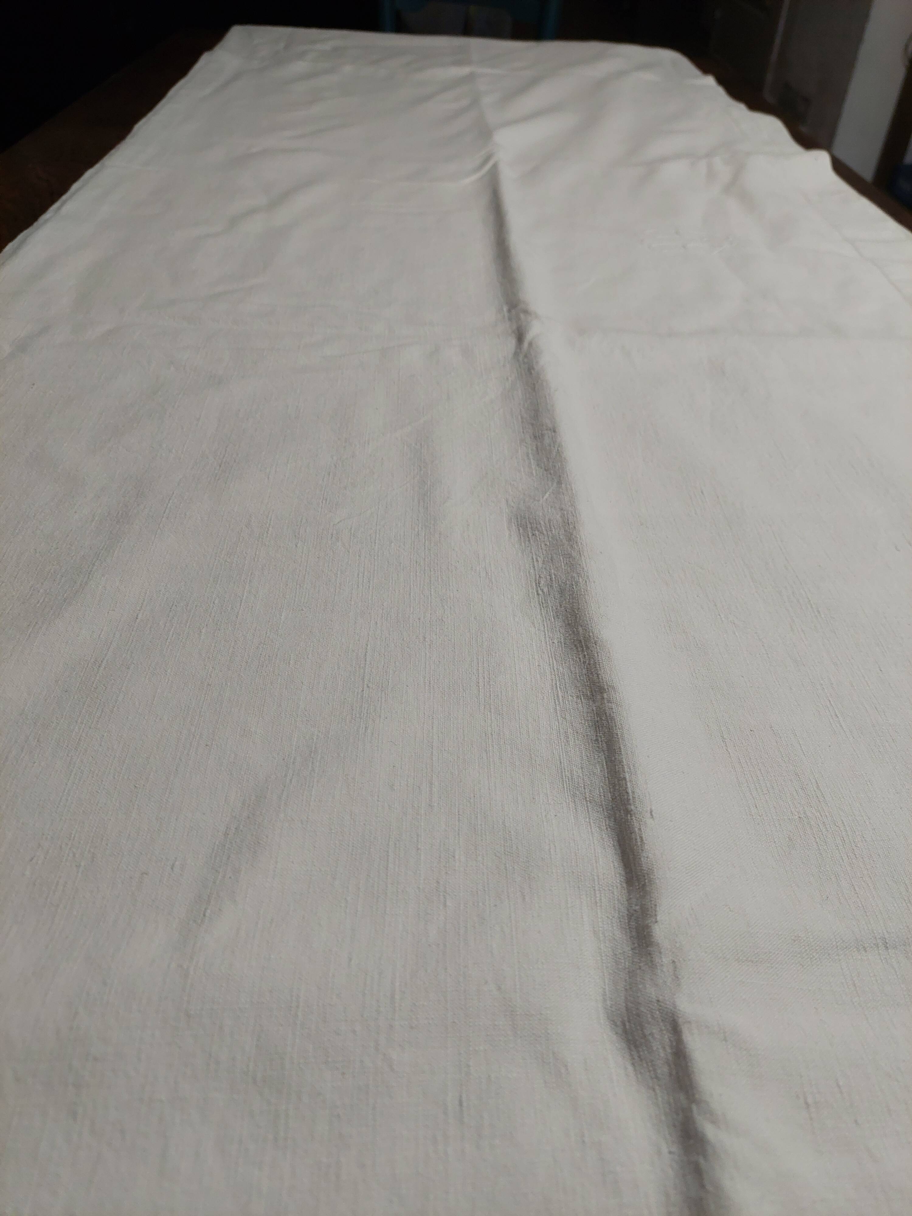 Antique linen cotton mixed sheet monogram BA 220 X 290 cm