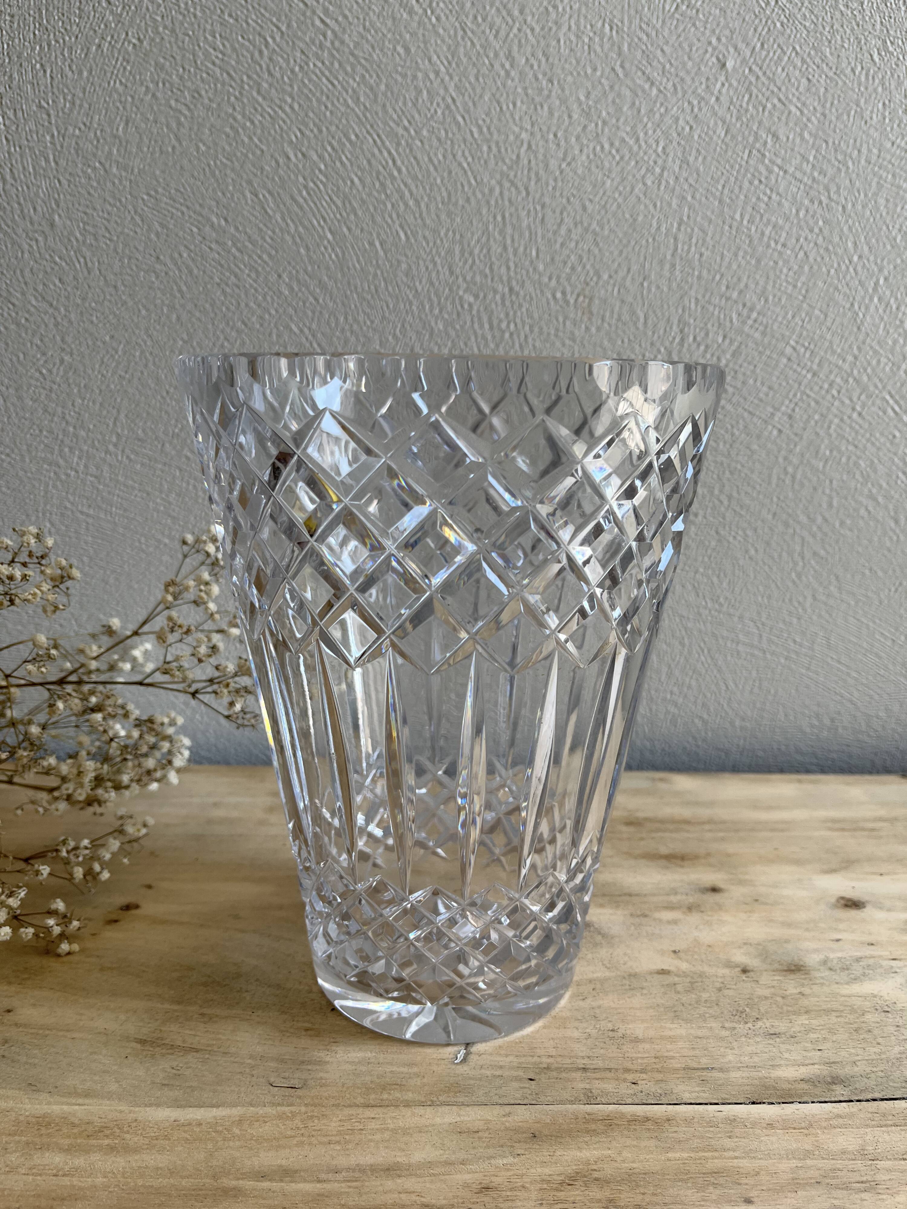Chiseled crystal vase