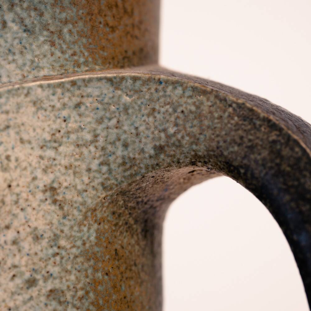 Brutalist ceramic vase with face by Dutch ceramist Rob den Tonkelaar 1970s