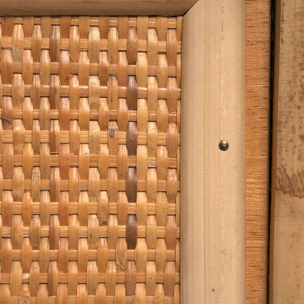 Bureau en rotin tressé et bambou avec charnières en bronze, Italie, années 1960