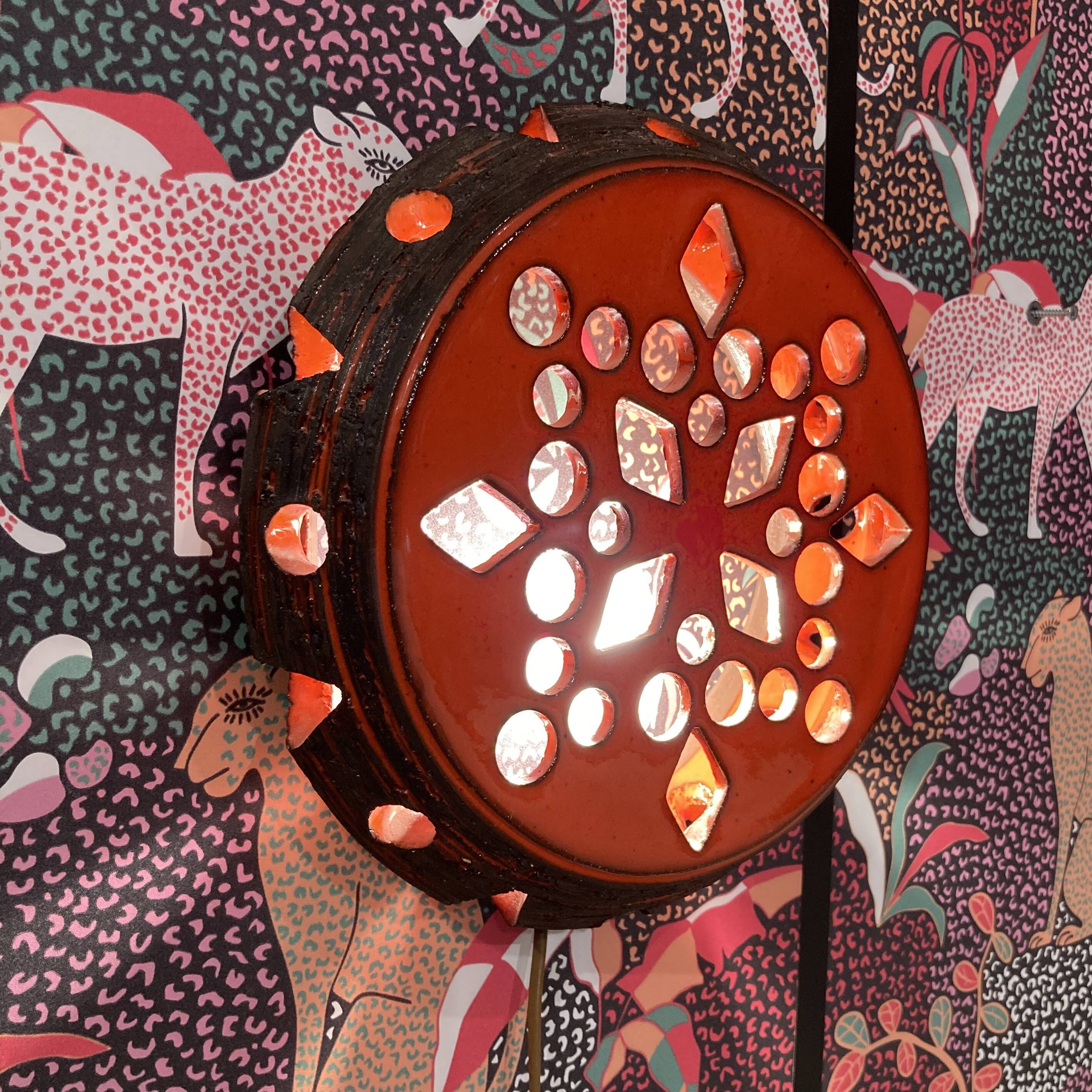 Large ceramic wall light, 1950s design