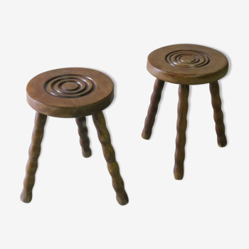 Pair of tripod stools