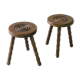 Paire de tabourets tripodes