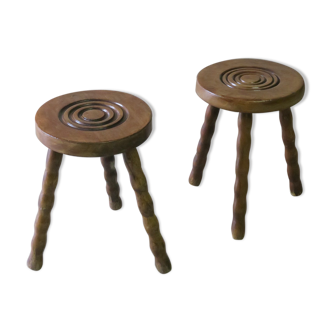 Pair of tripod stools