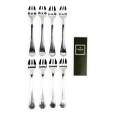 8 Christofle America silver-plated oyster forks, Luc Lanel