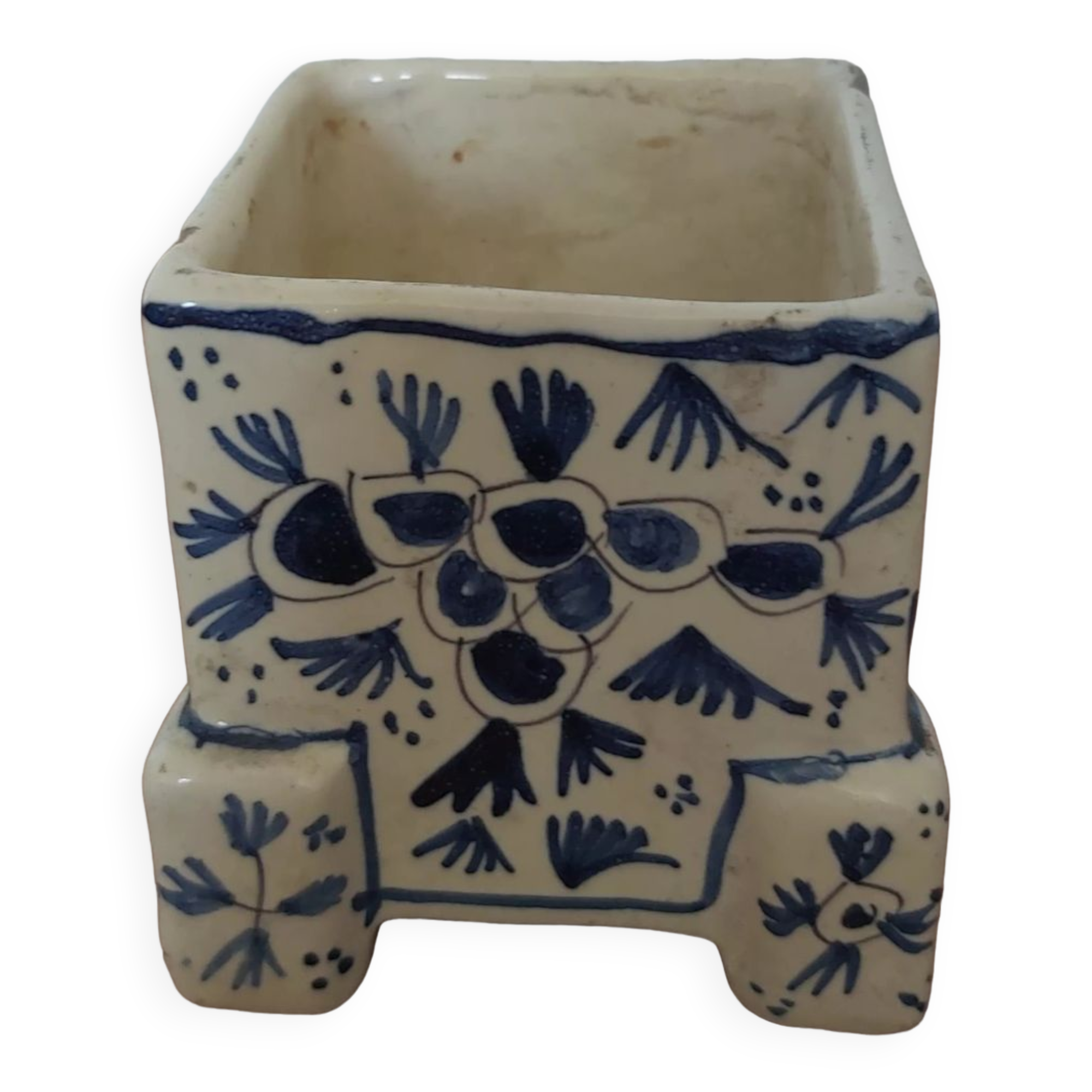 Delft earthenware plant pot circa 1900