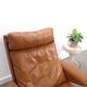 Vintage COR Swing armchair with ottoman, Reinhold Adolf, cognac leather