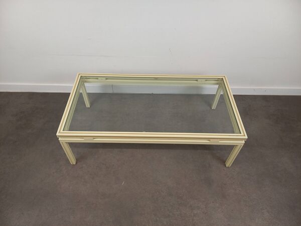 Table basse verre et métal Pierre Vandel