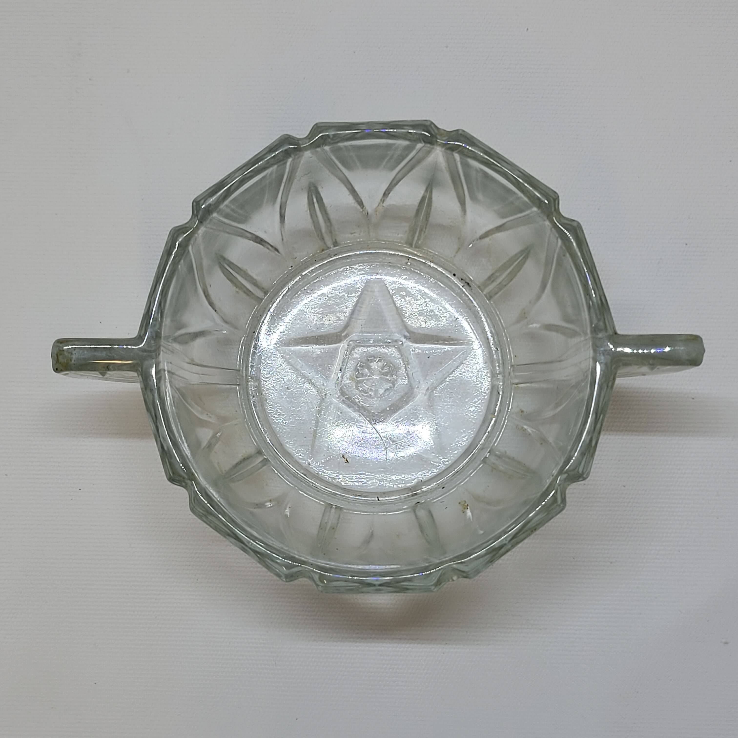 Art deco sugar bowl in molded pressed glass