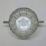 Art deco sugar bowl in molded pressed glass