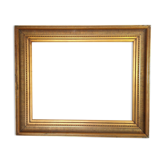 Ancien cadre à canaux bois mouluré doré 68x57 feuillure 55x43 cm