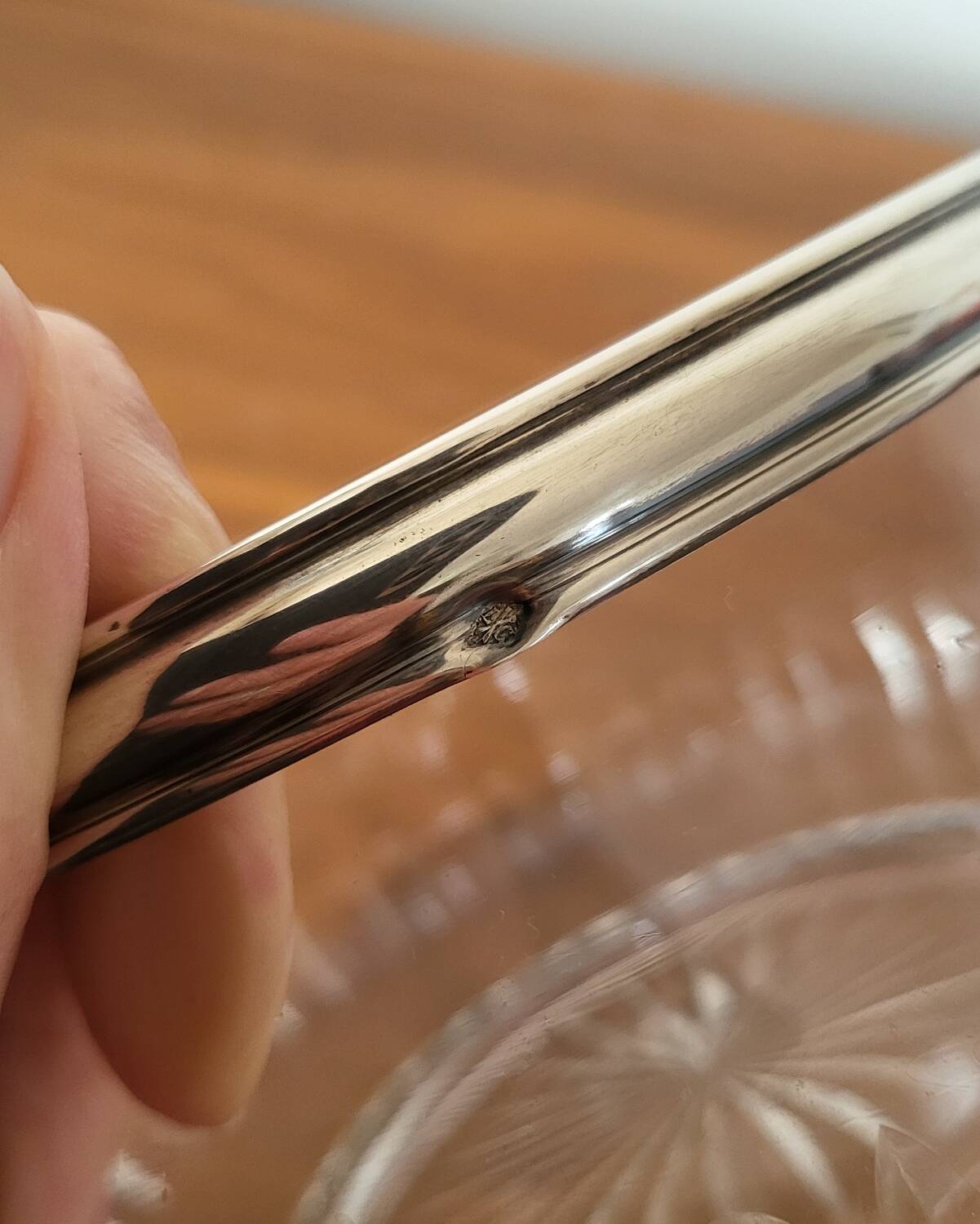 Glass cup and silver frame