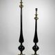 Pair of Floor Lamps in Black and Gold, The Netherlands — 1990s