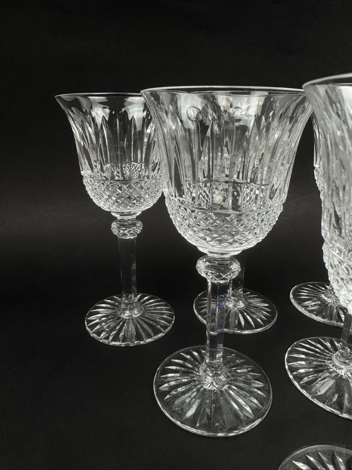 Saint-Louis, 6 cut crystal water glasses in the Tommy model, perfect condition.