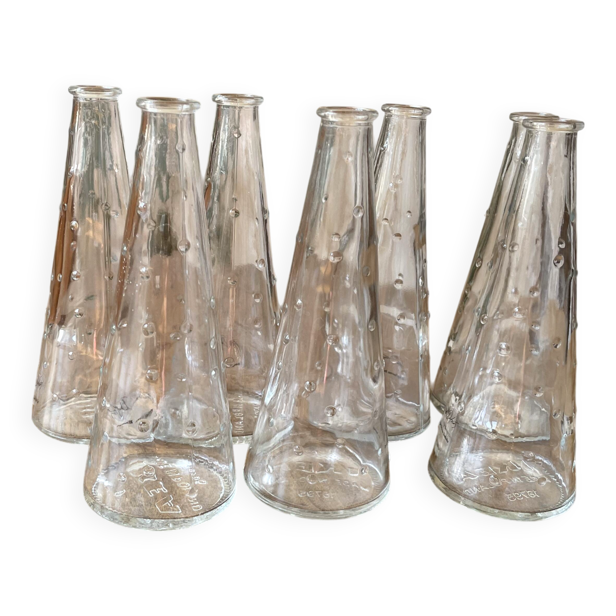 Set of 7 Ikea glass drop vases from the 90s