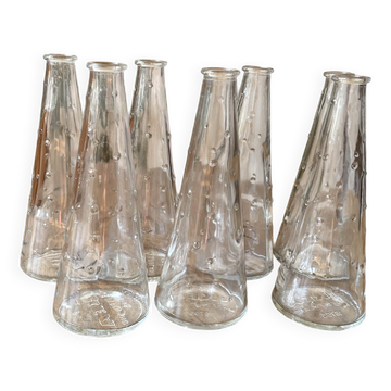 Lot 7 vases soliflores "gouttes" en verre Ikea années 90