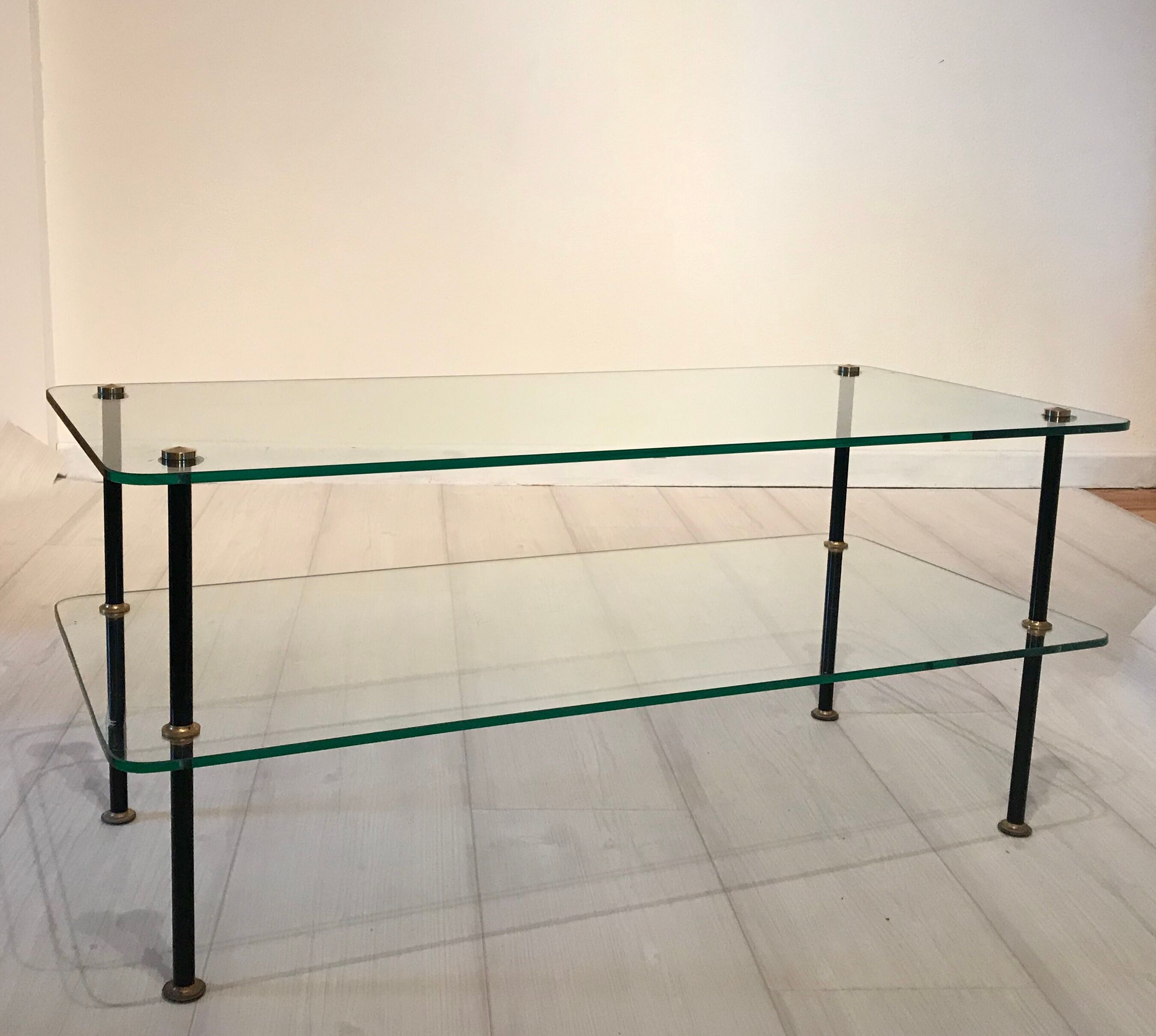60s glass coffee table