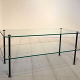 60s glass coffee table