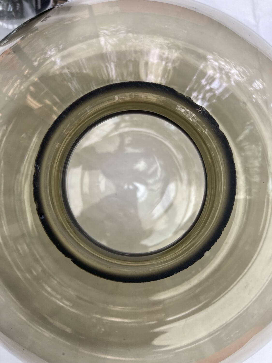 Vintage smoked glass pendant light, Italian work