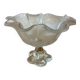 Footed bowl / Vintage frosted moulded glass compote – Corolla shape