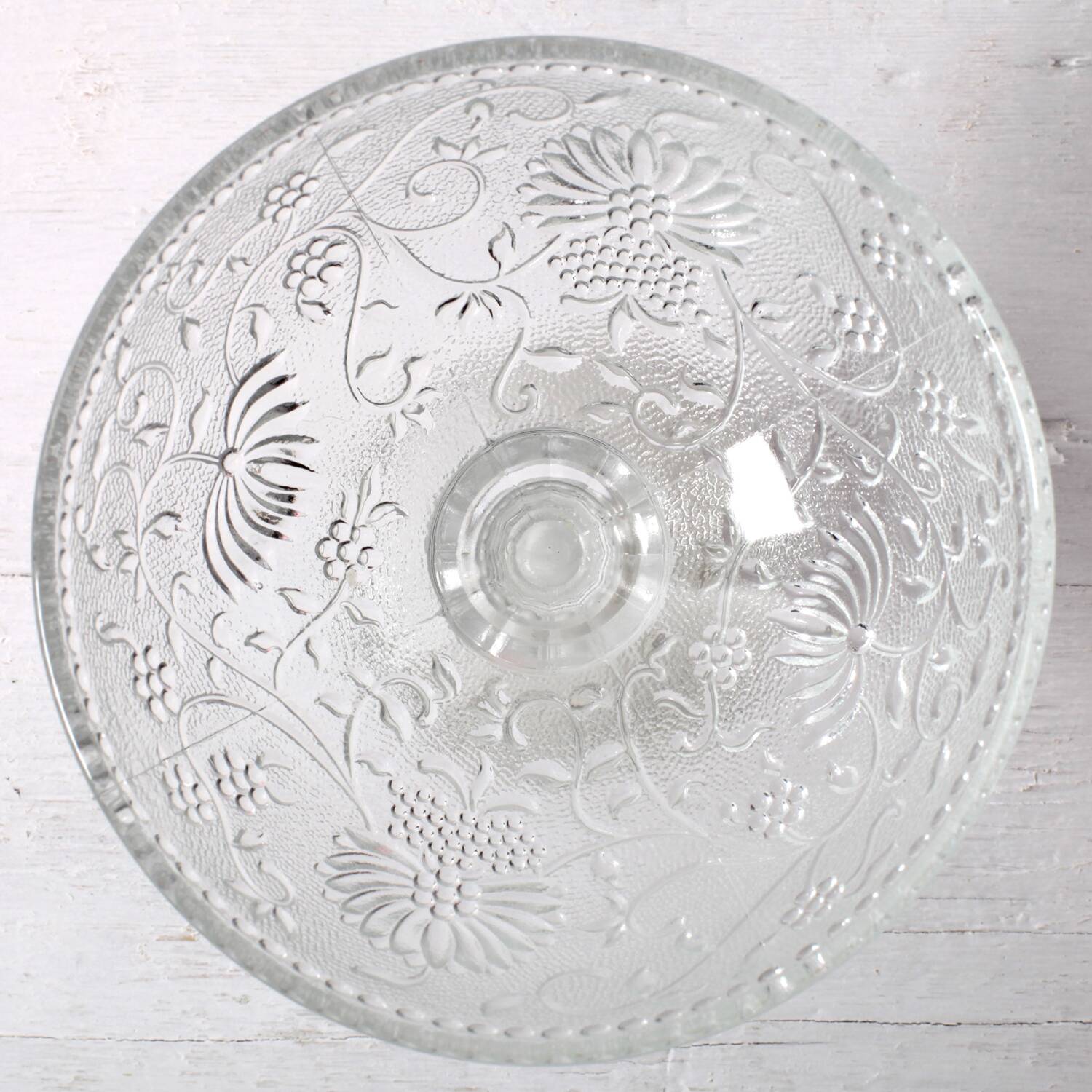 Pressed Glass Pedestal Bowl: Cibulak Pavel Panek Design / 1974