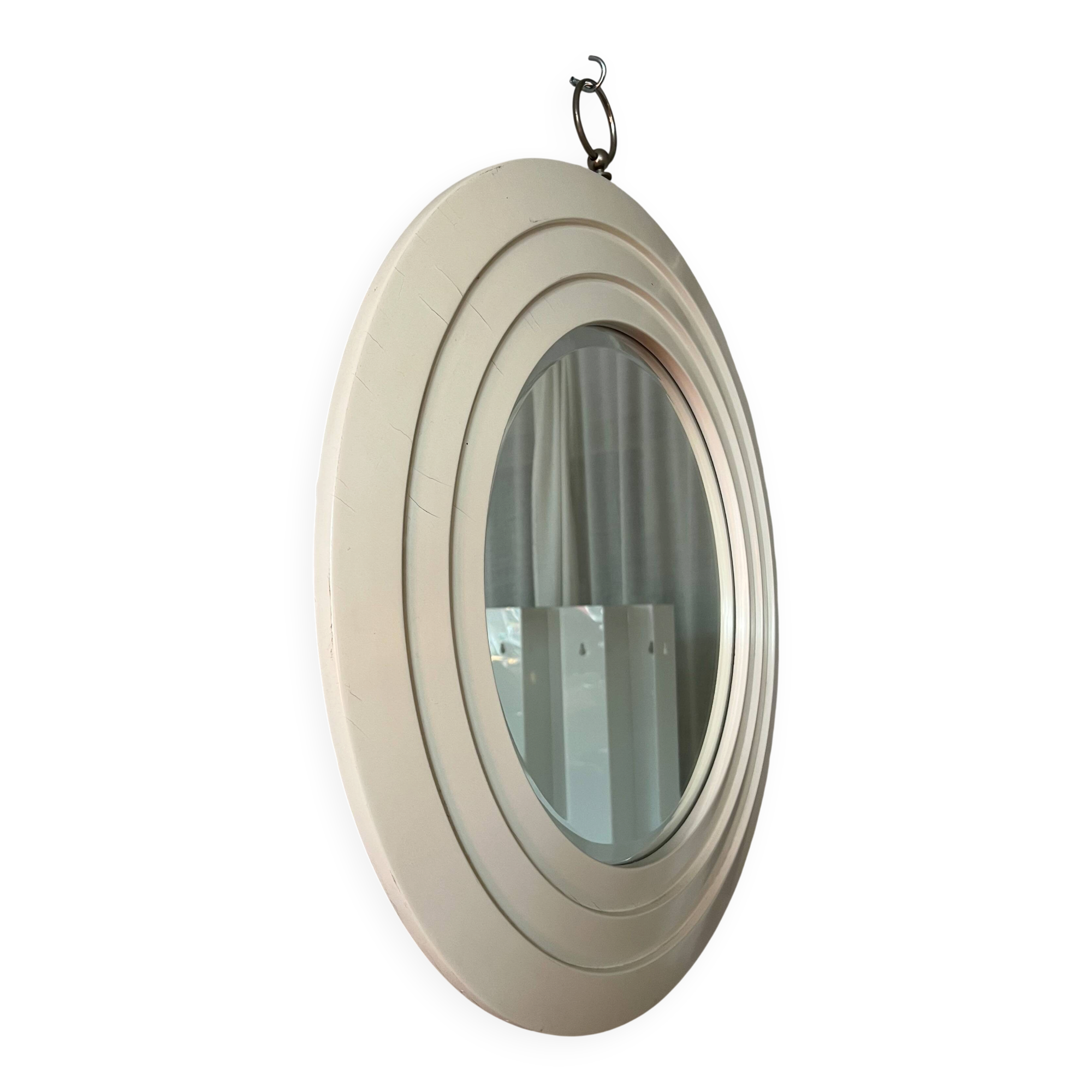 Italian Round Mirror – Sculptural Concentric Frame