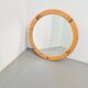 Scandinavian Round Pine Mirror, 1970s