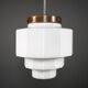 1930s English Art Deco Stepped Opaline Glass Pendant Lamp