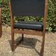 Set of 6 vintage teak chairs with black Skaï.