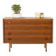 Italian mid century extra wide walnut chest of drawers