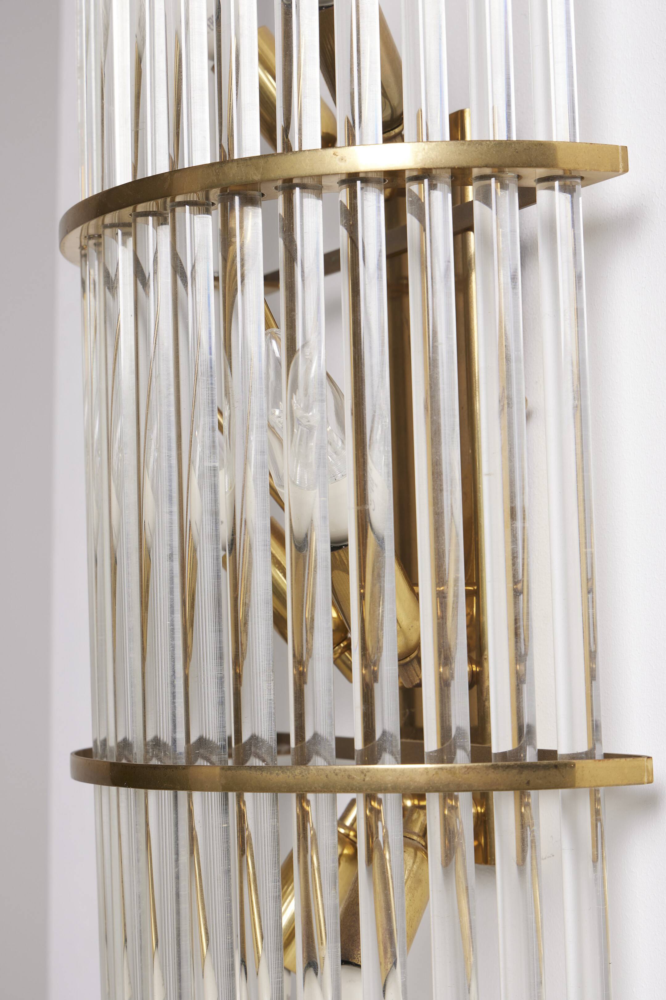 Applique en laiton et verre, 1970s