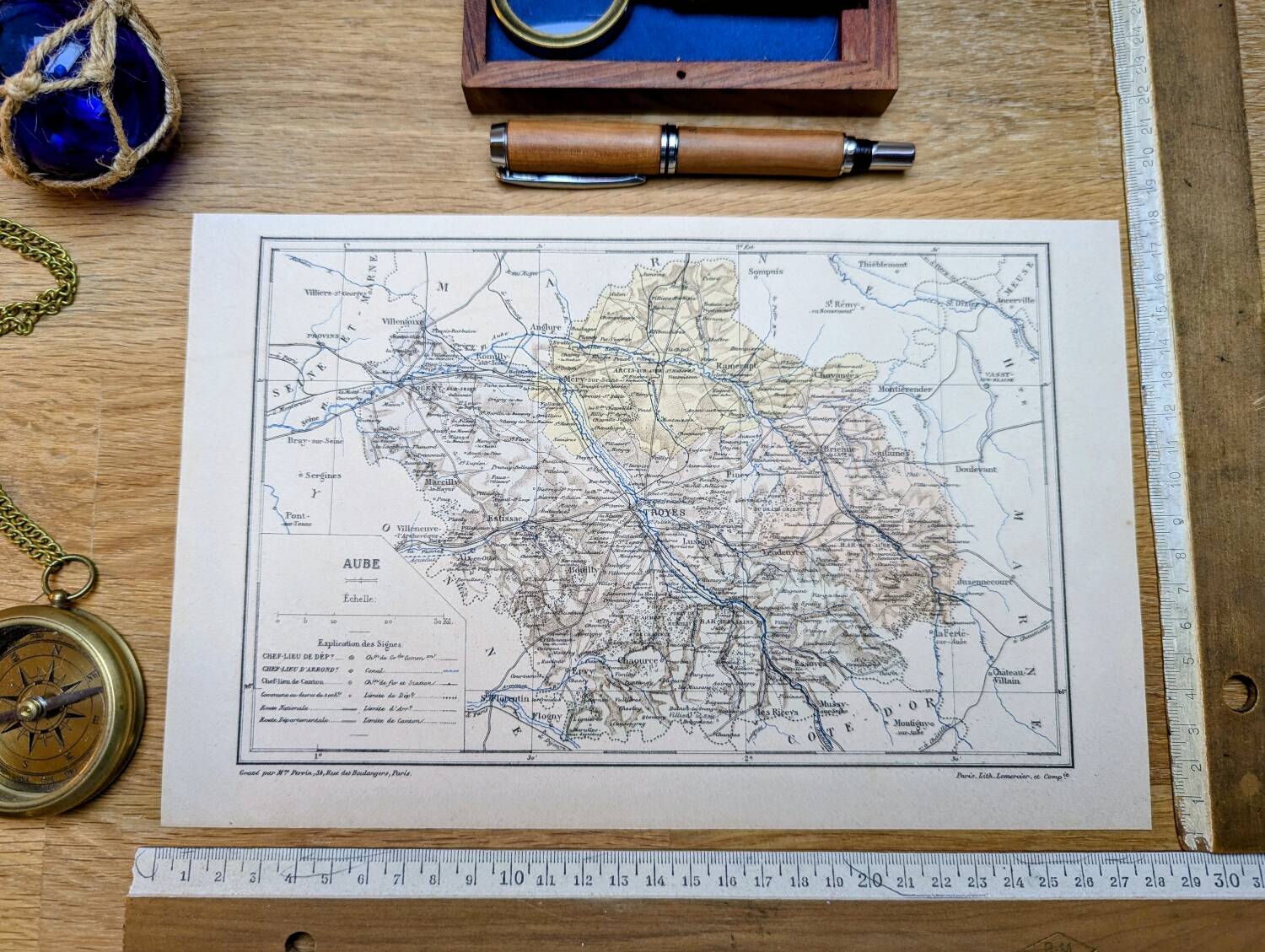 Printed in 1889, Aube, Grand-Est.