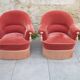 Paire de fauteuils crapaud velours