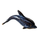 Signed blue ceramic dolphin sculpture (Signature to be identified)