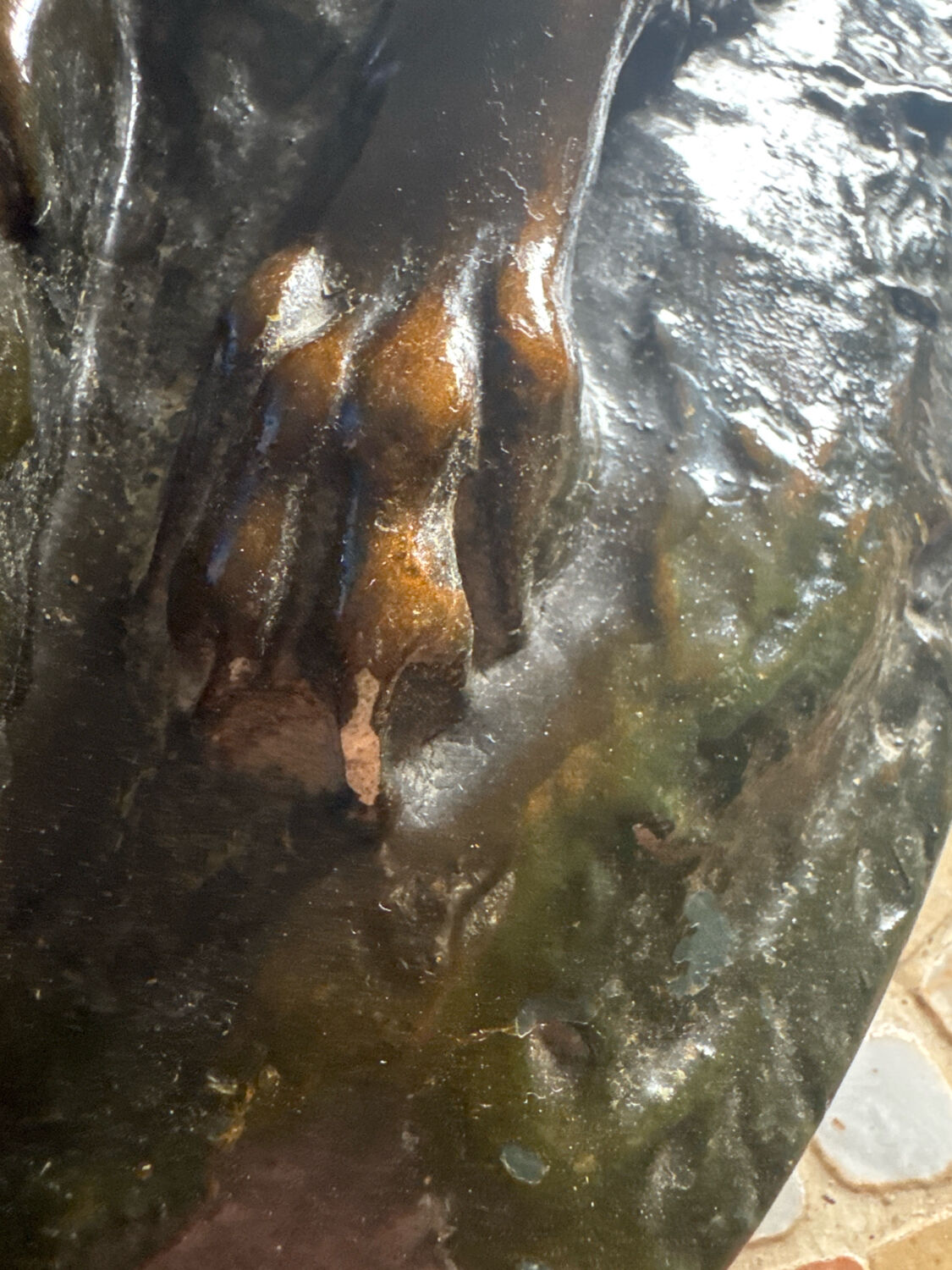 Large ancient sculpture – Reclining Greyhound after P.J. Mêne – edition