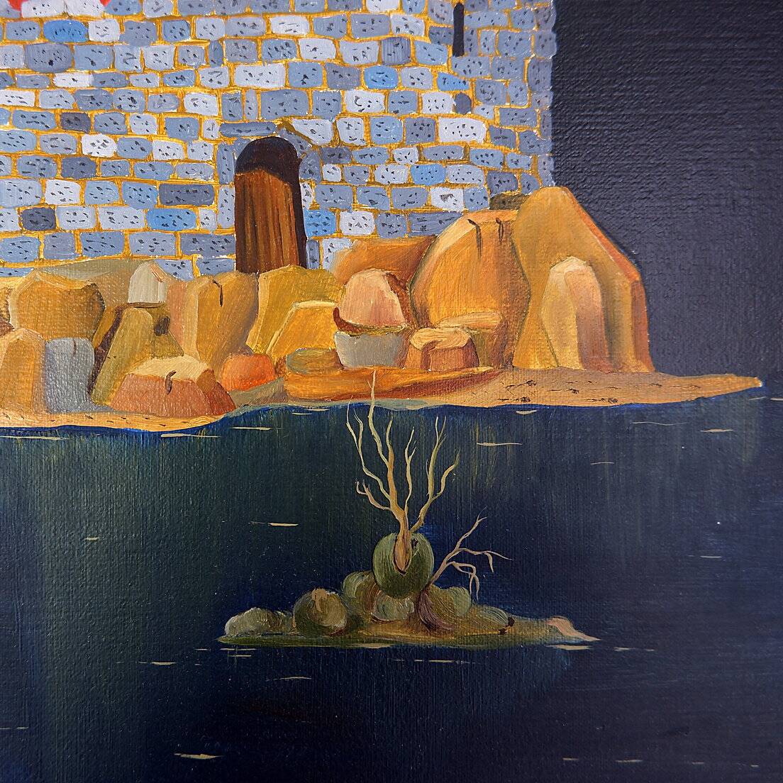 "The Island of Silence" Oil on canvas - Raucq Christian (1947)