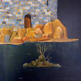 "The Island of Silence" Oil on canvas - Raucq Christian (1947)