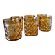 Set of 6 water or whiskey glasses Pernod SA amber color