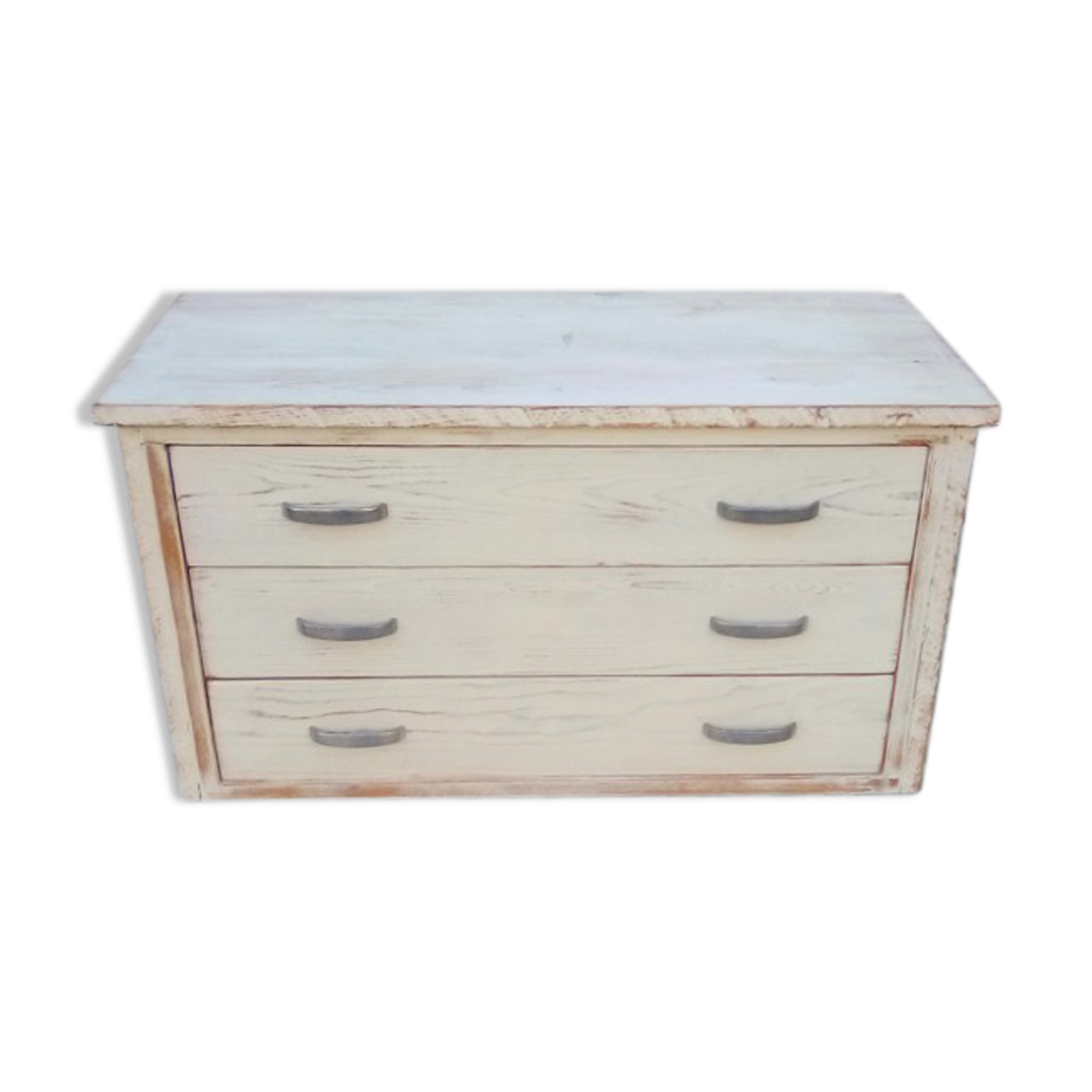 White patina low wooden commodity