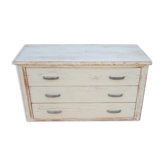 White patina low wooden commodity