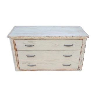 White patina low wooden commodity