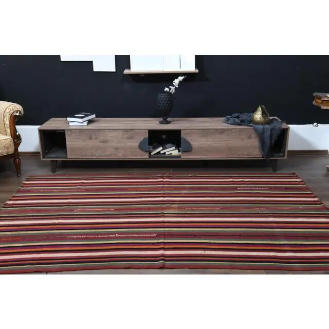 1970s vintage Turkish Oushak handmade wool cotton red area rug 170x270