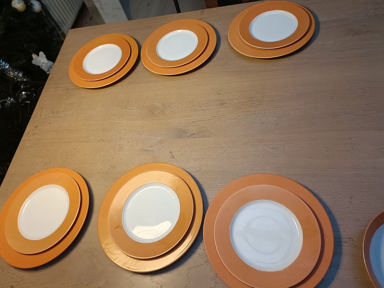 Orange Limoges porcelain plates