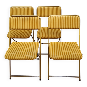 4 chaises pliantes vintage