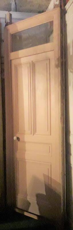 Haussmannian door 83x220.5cm with an old glazed transom frame.