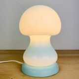 Lampe champignon verre bleu vintage