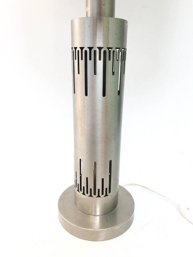 Vintage 70s design lamp in brushed aluminum