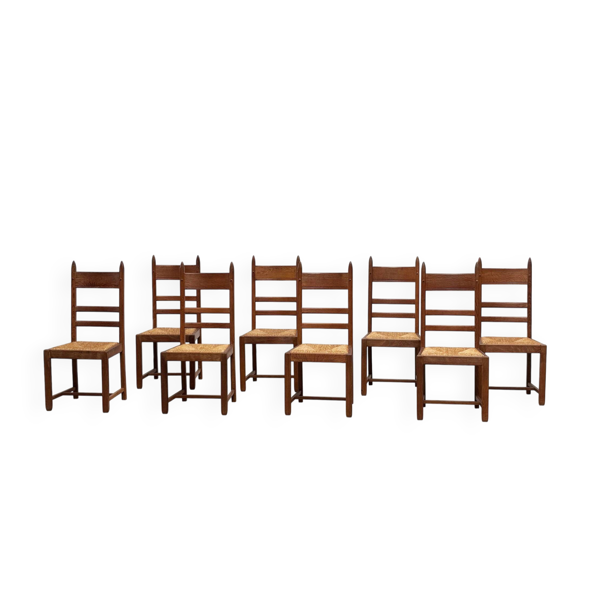 Set of eight French dining chairs