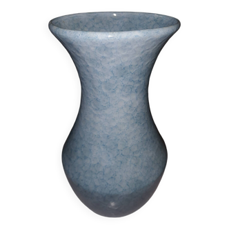 Very Nice Bizziri Italy Vase ? Blue Earthenware Ceramic Speckled Marble Effect
