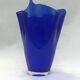 Murano - Cobalt blue glass handkerchief vase 25 cm high